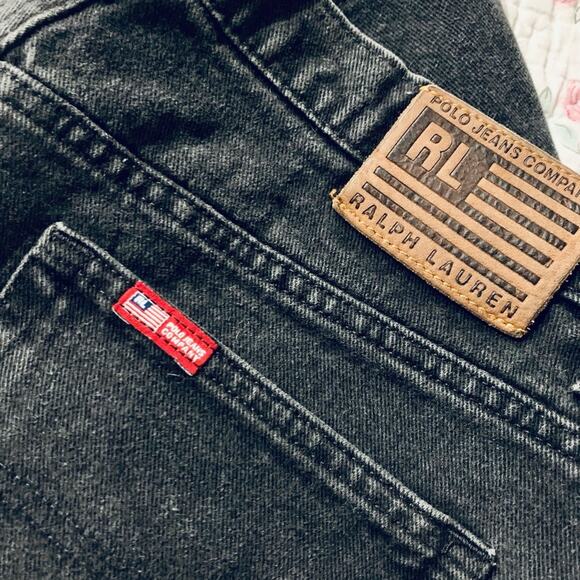 Polo Jean Company black denim vintage womens size 8 minimalist wardrobe casual - Picture 4 of 6